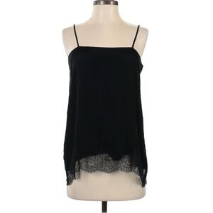 Falcon & Bloom Black Silk Lace Trim Camisole/Tank Size Small